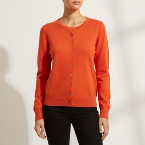 Old Navy Bright Orange Lightweight Cardigan Sweater Small